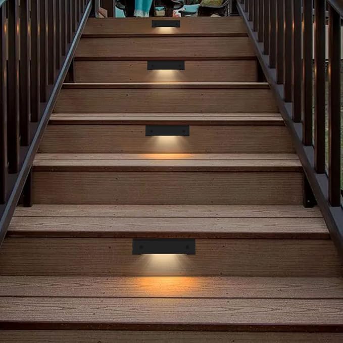 6 Pack Low Voltage AC/DC 12V LED Landscape Deck Light,Outdoor Retaining Wall Lights, IP65 Waterproof Step Lights,for Stair Lighting and Yard Patio Pathway Walkway (2700K)