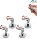 Metal Miniature LED Lights,Tiny Spot Light with Magnet Base,Battery Operated LED Lights,Wireless Miniature Spot Light for Artwork Painting,Jewelry Showcase,DIY Hand Craft (Red)
