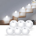 AMIR Upgraded Mini Motion Sensor Light Battery-Powered, Cordless Stick-on LED Night Light, Wall Light, Closet Lights, Safe Lights for Stairs, Hallway, Bathroom, Kitchen, Cabinet (Pack of 6 - White)