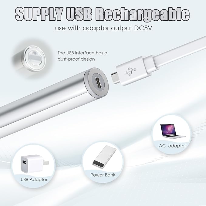 LED Mirror Lights Portable Rechargeable Vanity Light 3 Brightness Touch Control Makeup Light for Bathroom Dressing Room 2 Packs