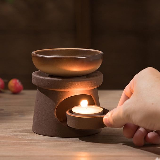 Large Capacity Essential Oil Burners Melter Aromatherapies Diffuser and Tealight Holder Set for Home Office Decors
