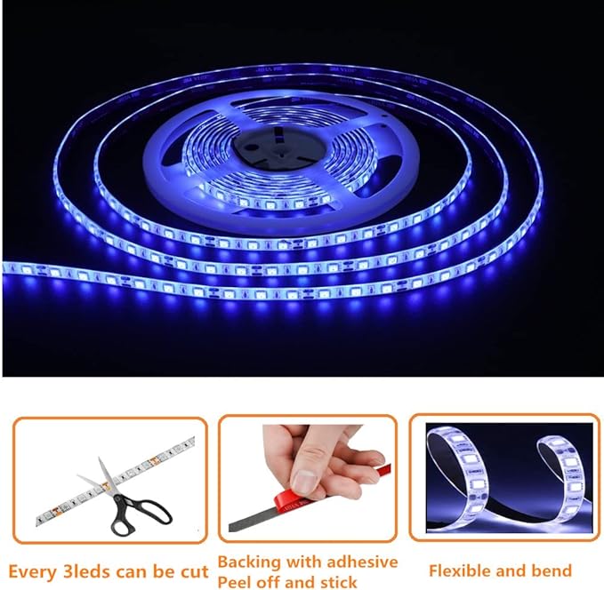 25FT RV Underglow Led Lights Kit, 12V Camper Underbody Lights for Motorhome Travel Trailer Concession Stands Food Trucks, RV Awning Light, RV Led Strip Lights (Blue)