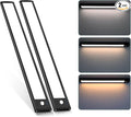 88 LED Motion Sensor Under Cabinet Lights, 3 Color Temps Indoor Dimmable Closet Light, Rechargeable Wireless Magnetic Strip Lights Night Light for Stairway, Drawers, Wardrobe(2 Pack, 12.7 inch)