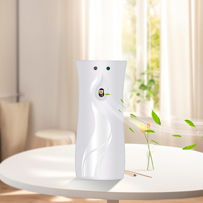(2-Pack) Automatic Fragrance Dispenser | Automatic Air Freshener Spray Dispenser | Wall Mounted or Standing Aerosol Sprayer for Hotel Office Living Room Bathroom Commercial Place (White)