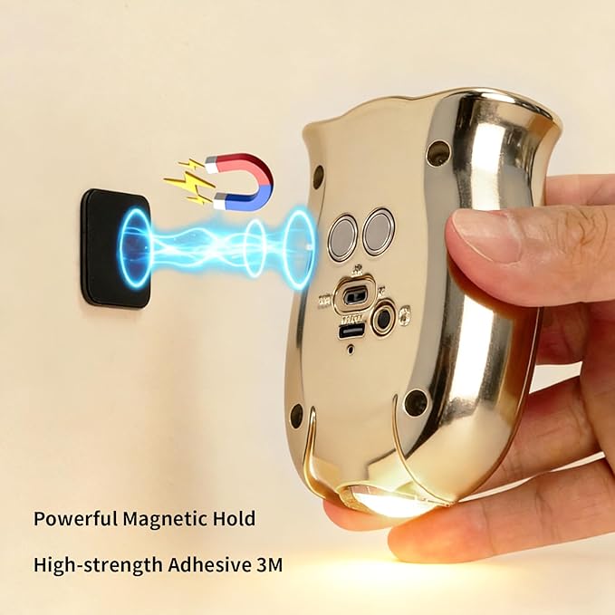 Motion Sensor Wall Light: 1200mAh Rechargeable Wall Sconce 2pcs Magnetic Stair Lights Indoor Wireless Wall Sconces Night Light for Bedroom Hallway Stairs Home Decor (Gold)