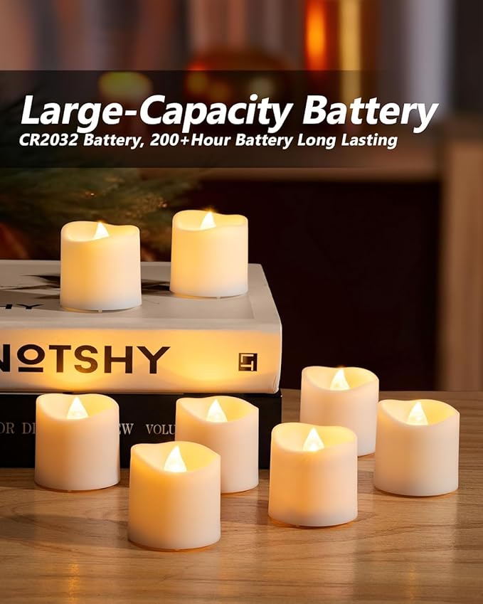 Homemory 50Pack Flameless LED Votive Candles, 200+Hour Lasting Electric Fake Candles, Battery Operated Tealights in Warm White for Wedding, Proposal Anniversary, Romantic Decor(Batteries Included)
