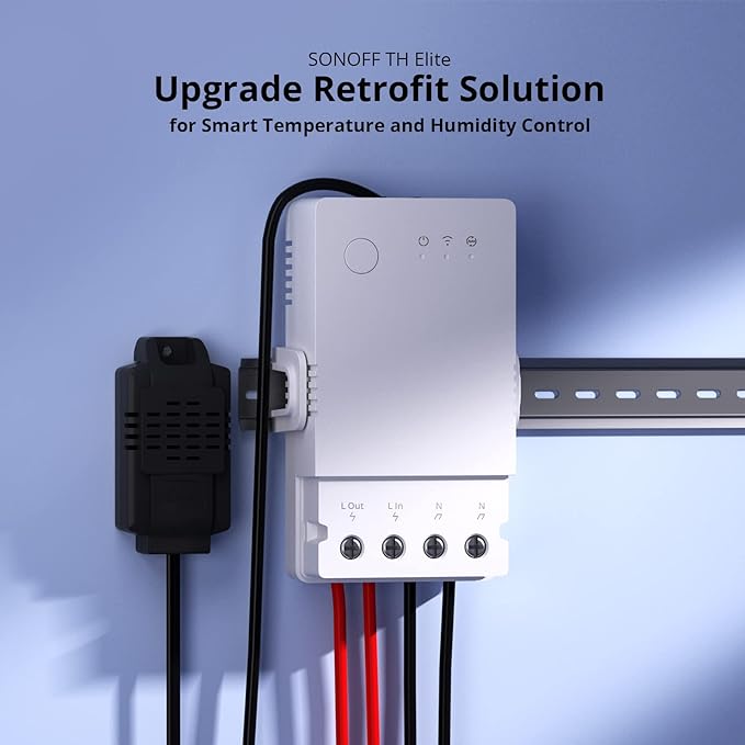 SONOFF THR316 Origin Smart Temperature and Humidity Monitoring Switch,Compatible with Alexa & Google Home, RJ9 4P4C Interface