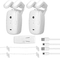 LANRU 2PCS Tuya WiFi Intelligent Curtain Motor Electric Curtain Robot Automatic Opener No Wiring with Gateways Support APP Remote Control Timer Setup Temperature & Light Sensing