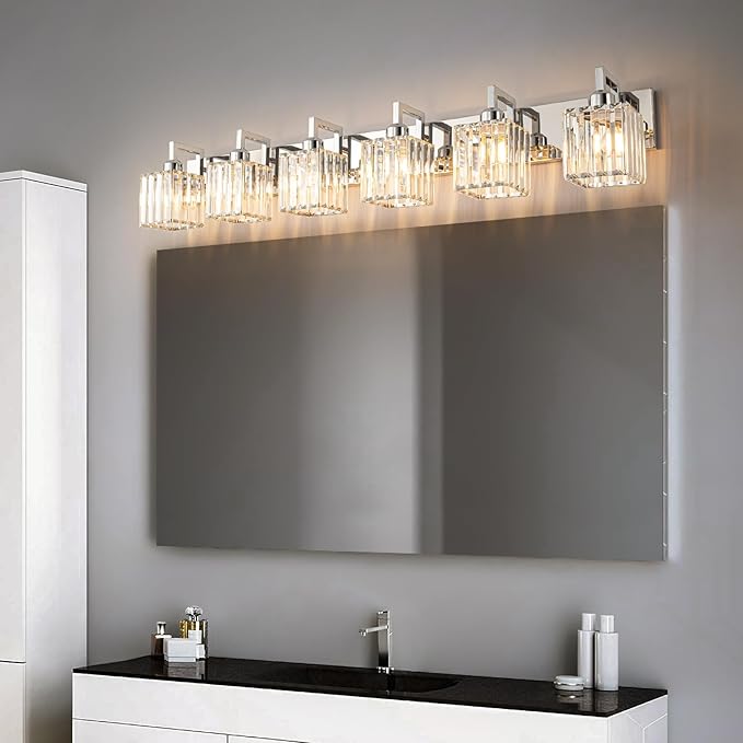 19.5" KnurledBrassWallSconcesSetof2,BronzeBathroomVanityLightFixtureswithWaterRipplesGlassTube,ModernLampforBedroom,LivingRoom,Hallway,Staise,Mirror,Kitchen