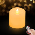3x3 Flameless Candles Set of 1, 2AA Battery Life 600 Hours Battery Candles Flickering with Timer, 3 inch Flameless Candles with Remote for Indoor/Outdoor, White