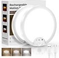 Motion Sensor Flush Mount Ceiling Light 2 Pack, 8000mAh 500LM Battery Operated Wireless LED Fixture with Remote Control & Stepless Dimming for Closet Shower Stairs Shed Hallway