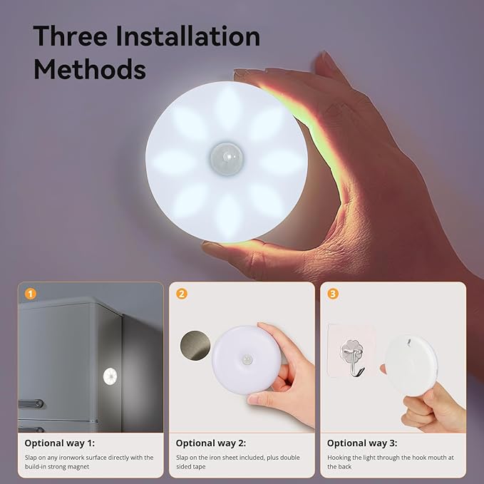 LED Rechargeable Battery Lights Indoor, Stick on Light with Large Battery，Brightness Adjustable, Dimmable Touch Lights for Closet, Cabinet, Counter, Kitchen, Bedroom and Wall