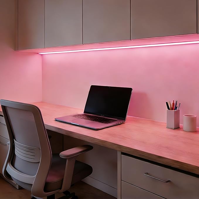 5V USB LED Light Strip, COB LED Strip Lights, Pink 5V LED Lights, Small LED Strip Light, TV Lights for TV Under Cabinet Kitchen Living Room Shelving or Displays (Pink, 3.28ft)