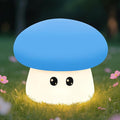 Squishy Big Eyes Mushroom Night Light with RGB Mode 3 Brightness Adjustable Nursery Breastfeeding Nightlight Cute LED Blue Mushroom Lamp Rechargeable Silicone Touch Bedside Lamp for Bedroom Dorm Decor