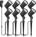 ZYAN Die-Cast Aluminum Landscape Spotlights, 6W 600LM 2700K Warm White, Low Voltage IP65 Waterproof Outdoor Landscape Lighting for Patio Garden Yard Path, 8 Pack