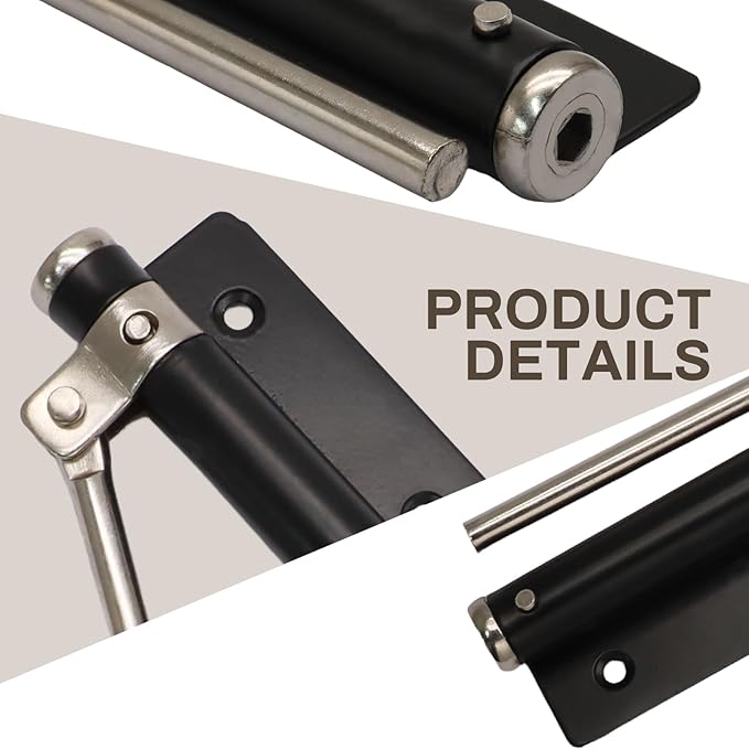 Litoexpe Automatic Door Closer, Safety Spring Door Closers Auto Soft Close, Adjustable Catch Speed with Arm, Black