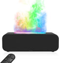 Music Color Flame Aroma Diffuser, 250ml Rainbow Flame Diffuser humidifier with smart Remote Control, 7-Color Changing Essential Oil Aromatherapy Diffuser for Home, Office, Yoga, Bedroom (Black).