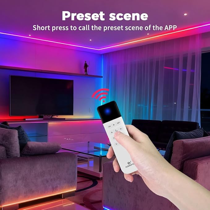 GLEDOPTO ESP Now WLED Remote Control WLED LED Strip Light Controller 7 Group Preset Scene Brightness Changeable 50 Meters Wireless Control