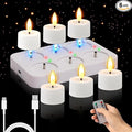 Rechargeable Flameless Tea Lights Candles with Timer Romote, 1.5"x 2" Small Votive Candle Battery Operated with USB Charging Base, Electric LED Candles for Wedding Centerpiece Table Decor (6 Pack)