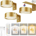 Xuolder Picture Lights for Wall,2000mAh Rechargeable Battery Poster Lights LED Magnetic Painting Light with Remote Control,3 Color Temps&12 RGB Timer Dimmable Wall Light for Art Display Wall Decor