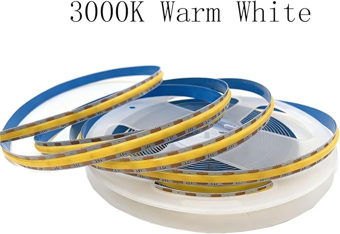 DC5V COB Led Light Strip with USB Power Supply 300LED/m Flexible Lighting Warm White for Display Cabinet, Living Room,DIY Home COB Lighting Decor tv Lights (Warm White, 2M)