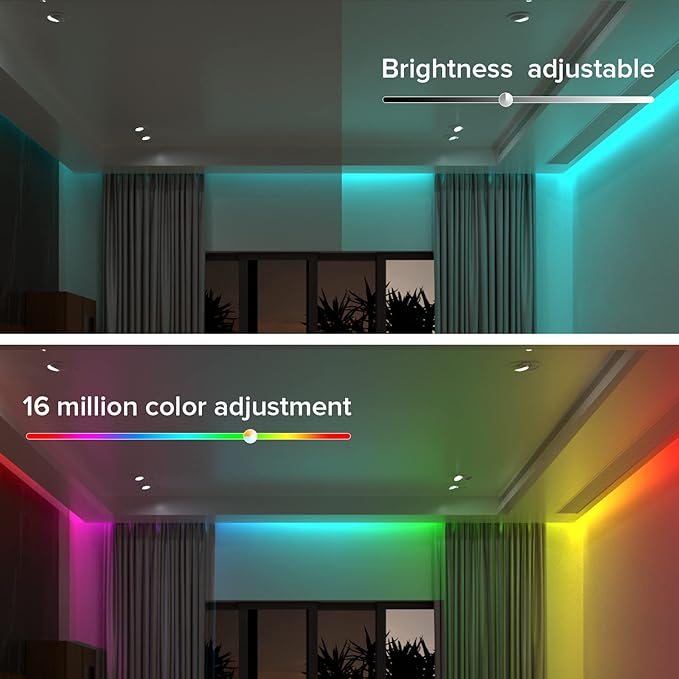 BTF-LIGHTING FCOB COB LED Strip WS2814 IC RGBW 6000K Flexible High Density Color Chasing Uniform Light 16.4FT DC24V 896LED/m 16IC/m 12mm Width for Home DIY Lighting Projects(No Adapter or Controller)