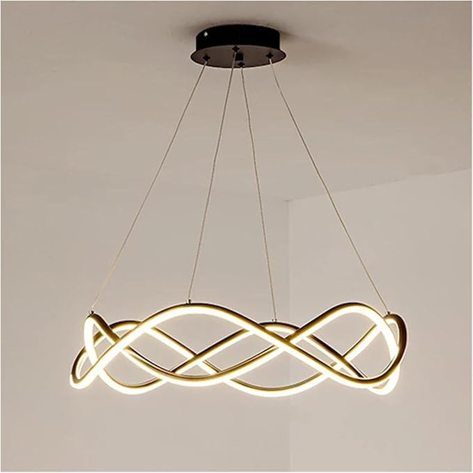 Modern Home Decor Led Lights Pendant Light Lamps for Living Room Chandeliers for Dining Hanging Indoor Lighting,Modern LED Chandelier(RC Remote dimming,Black-D80cm)