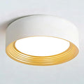 Dimmable Modern LED Flush Mount Ceiling Light,11.8 Inch 5CCT 24W/3000K-6000K,Minimalist Round White and Gold Close to Ceiling Lighting Fixtures for Kitchen,Hallway,Laundry Room,Entryway,Porch