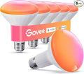 Govee BR30 Smart Light Bulbs, Works with Matter, Alexa and Google Assistant, LED Light Bulb, WiFi RGBWW Color Changing Flood Light Bulbs, Recessed Can Light Bulb, 2.4Ghz only, 850 Lumen, 6 Pack