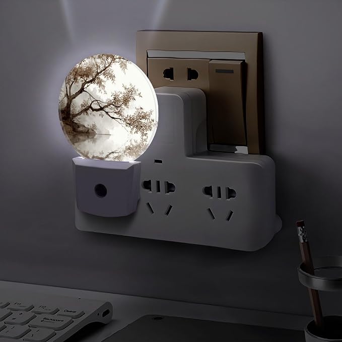 Night Lights Plug Into Wall, Misty Wash LED Smart Light Sensor Night Light Auto Dusk to Dawn for Hallway, Bedroom, Bathroom, Stairway