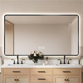 36" x 60" Black LED Bathroom Mirror with Lights, Lighted Vanity Mirror with Anti-Fog, 3-Color Stepless Dimmable, Memory, Shatterproof, UL-Listed, Wall Backlit Mirror (Horizontal)