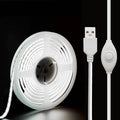 5V USB LED Strip Lights, 6.56FT COB Light Strip White, Short LED Strip Light, Flexible Bright 5V Led Strip for Under Cabinet, Kitchen, TV Backlight, Shelves, Displays and TV Lights