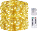LED Fairy Lights Battery Operated String Lights Waterproof Silver Wire Firefly Lights for DIY Crafts Wedding Indoor Outdoor Christmas Patio Garden Decoration (Warm White, 66FT-200LEDS)