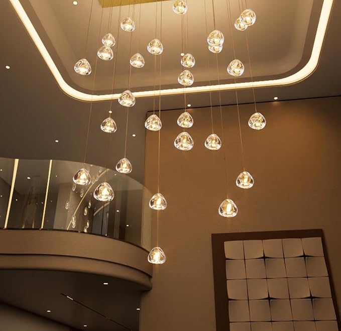 LED Rectangular Chandeliers for Ding Room Light Dimmable Living Room High Ceiling Pendant Lights Fixtures Lighting 138in Long Foyer Entryway Lighting Silver