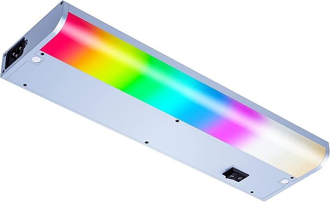 LAMPAOUS LED Under Cabinet Lighting Hardwired,White and RGB Multi Colored Smart Cabinet Lights with Remote App, Alexa and Google Compatible WiFi Blutooth Wireless Undermount Lamp for Kitchen