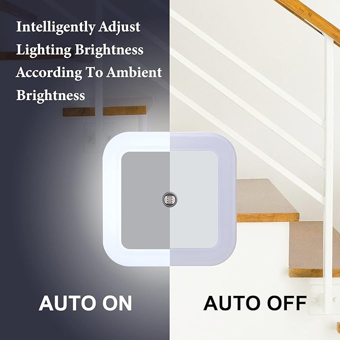 Tuanse 48 Pack LED Night Lights Plug into Wall Smart Sensor Sensor Automatic Night Lamp Nightlights Accessories for Bedroom Bathroom Toilet Stairs Kitchen Hallway(White)