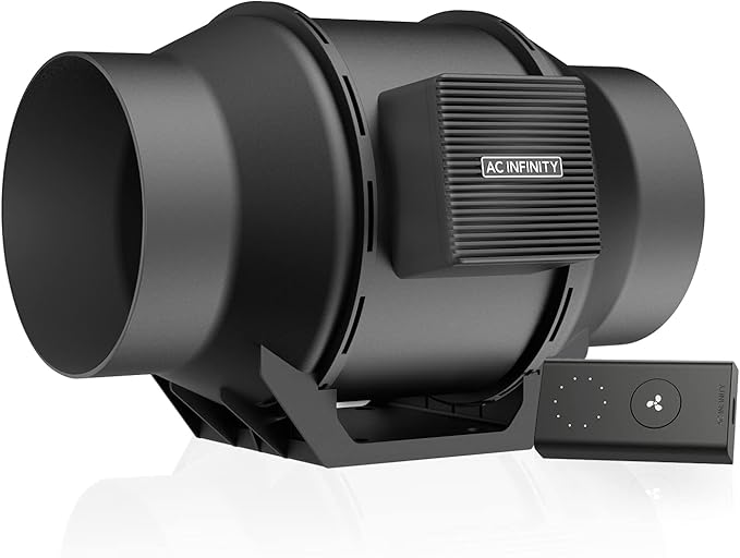 AC Infinity CLOUDLINE A6, Quiet 6” Inline Duct Fan with Speed Controller, EC Motor - Ventilation Exhaust Fan for Heating Cooling Booster, Grow Tents, Hydroponics