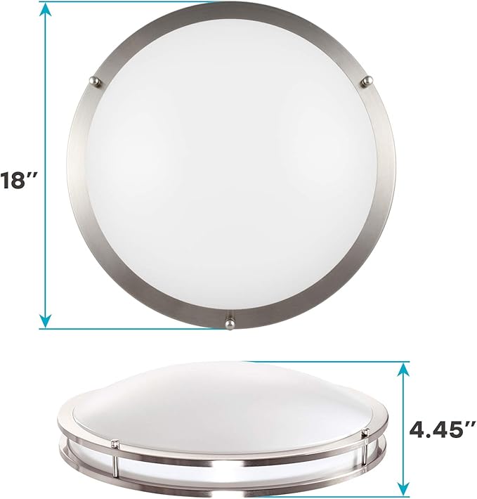 LUXRITE 18 Inch LED Flush Mount Ceiling Light, CCT Color Temperature Selectable 2700K | 3000K | 3500K | 4000K | 5000K, Dimmable Ceiling Light Fixture, 24W, 2160 Lumens, Energy Star, ETL Listed