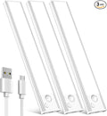 Under Cabinet Motion Sensor Lighting: 14 Inch Dimmable Rechargeable Lights Indoor - Battery Operated Lights - Undercabinet Closet Light Magnetic Led Light for Kitchen Home Bathroom Counter 3 Pack