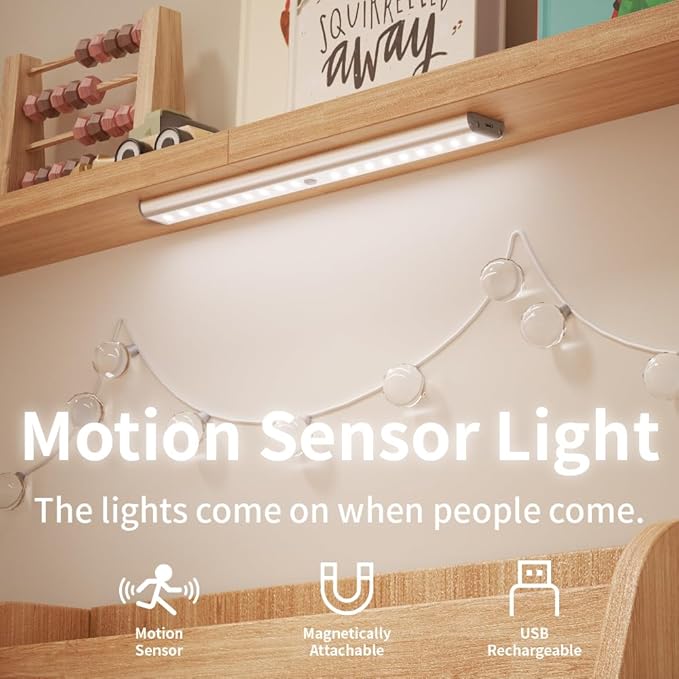LEPOTEC LED Wall Light,Rechargeable Motion Sensor Wall Sconce,3-Mode Under Cabient Lighting,1700mAh Battery & Type-C Charging,Magnetic Mount for Porch/Hallway/Bedroom