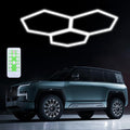 Dimmable Garage Hexagon Lights, 45W 6500K 24V Dimmable Higher Brightness Hex Garage Lights, Plug and Play for Warehouse Workshop Gym Basement Car Care Wash Room （with Remote Control）