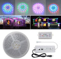 35FT Roll Chasing Effect WS2811 Pixels 24V SMD 5050 Waterproof LED Strip Light Magic Dream Color Addressable with Bluetooth Controller and Power Supply