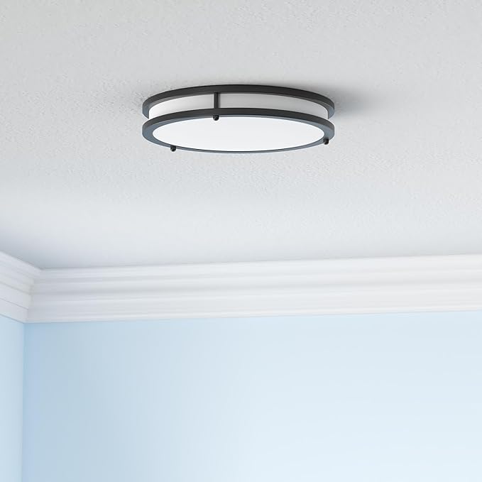 TOBUSA 36W 3600lm Super Bright LED Ceiling Light Fixtures, Modern Black Flush Mount LED Lights Daylight White 5000K, 13 Inch Dimmable Ceiling Lamps for Kitchen Bathroom Hallway Bedroom, 2 Packs