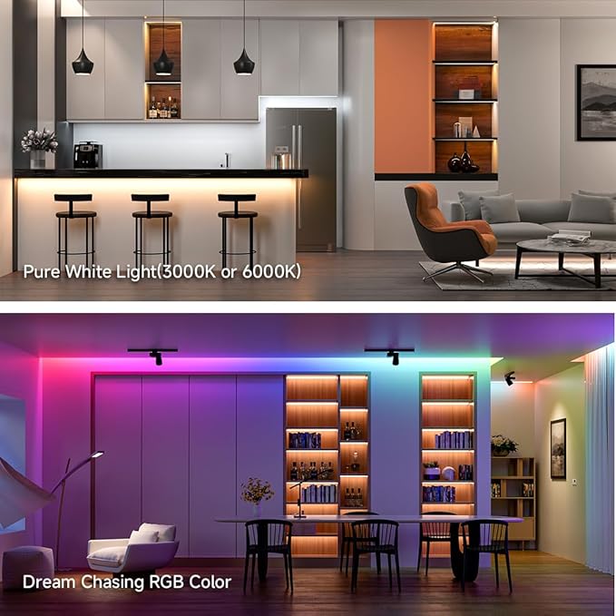 BTF-LIGHTING WS2814 IC RGBW RGB+Warm White(Similar WS2812B) Addressable DC12V 16.4FT 84LED/m 28pixel/m 4 Colors in 1 Dream Color LED Strip 12mm Width PCB IP30 for Home Decor(No Adapter or Controller)
