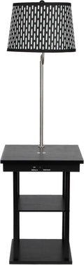 Brightech Madison w. Table & Lamp Combo, Desk Lamp with Wireless Charging Pad and USB Port, Bedside Reading Lamp, Nightstand Lamp with LED Bulb for Bedroom, Living Room, Office - Classic Black