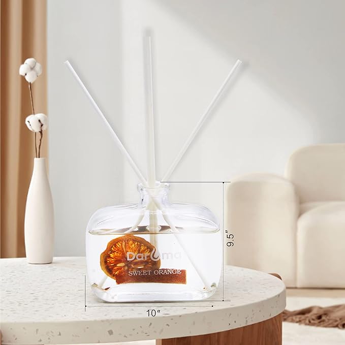Reed Diffuser Set with Sticks, Daroma Dried Flowers Aromatherapy Reed Diffuser with Nature Essential Oil, Fragrance Scent Diffuser for Home Décor & Office, for Christmas, Orange