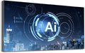 Wibinuki Wall Art Wall Decor Wall Paintings AI interface over a city skyline night showing da for Living Room Bedroom Bathroom Home Decor Can Be Hung Directly 20"x 40"