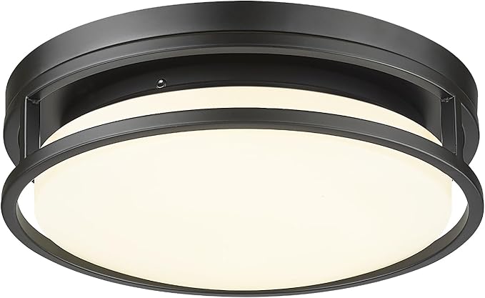 Darkaway LED Flush Mount Ceiling Light, 12inch Modern Dimmable Ceiling Lamp 3000K-6500K Dimmable Black Ceiling Light Fixture for Bedroom Kitchen Hallway Entryway