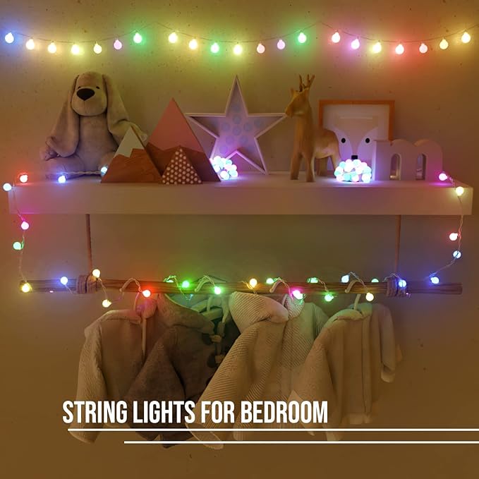 LED String Lights USB Plug in 19 Color Changing String Lights with Remote 21.3FT 50 LED Multicolor Globe Fairy Lights for Bedroom Indoor outdoor Girls Dorm Wedding Party Christmas Tree Decorations