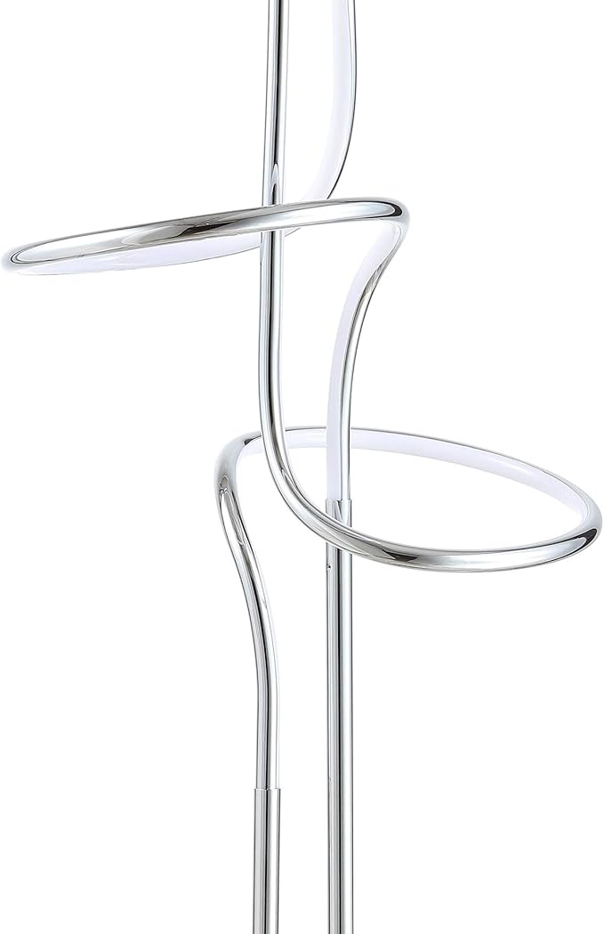 Eyely EYL7028A Jaxon 64" Minimalist Dimmable Metal Integrated LED Floor Lamp for Reading Room, Living Room, Office, Bedroom, Contemporary, Minimalist, Modern, Chrome